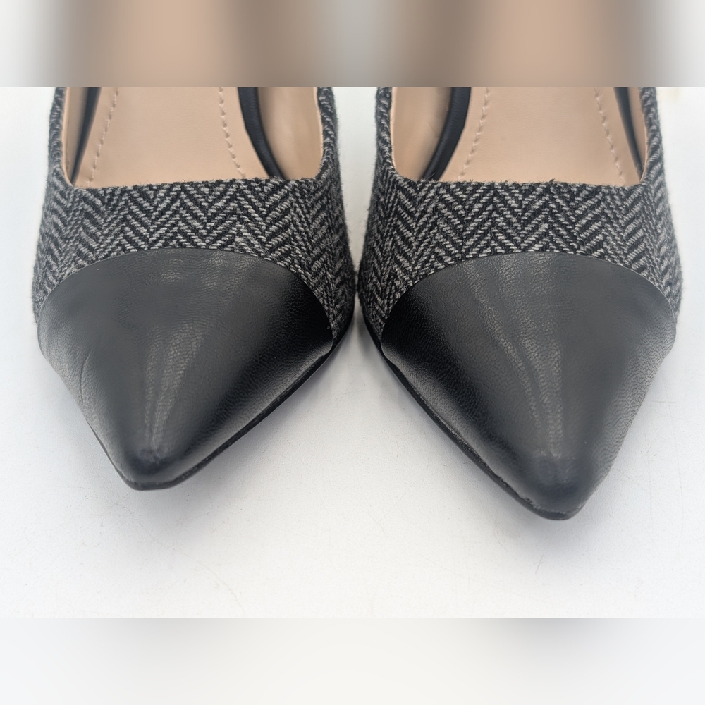 BCBGeneration Duboise Size 6.5 Stilleto Pointed Toe Fabric With Leather Accents - Picture 11 of 17